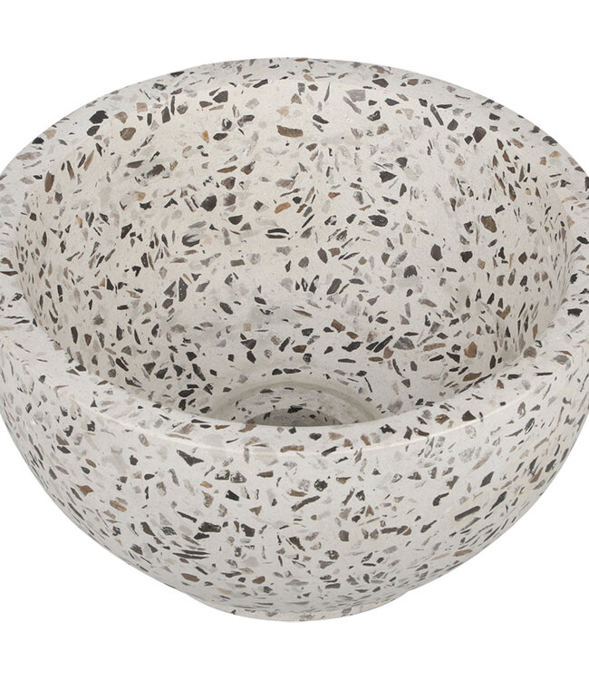 Differnz Waskom River Terrazzo | Zwart/Wit | Ø23xH12 cm