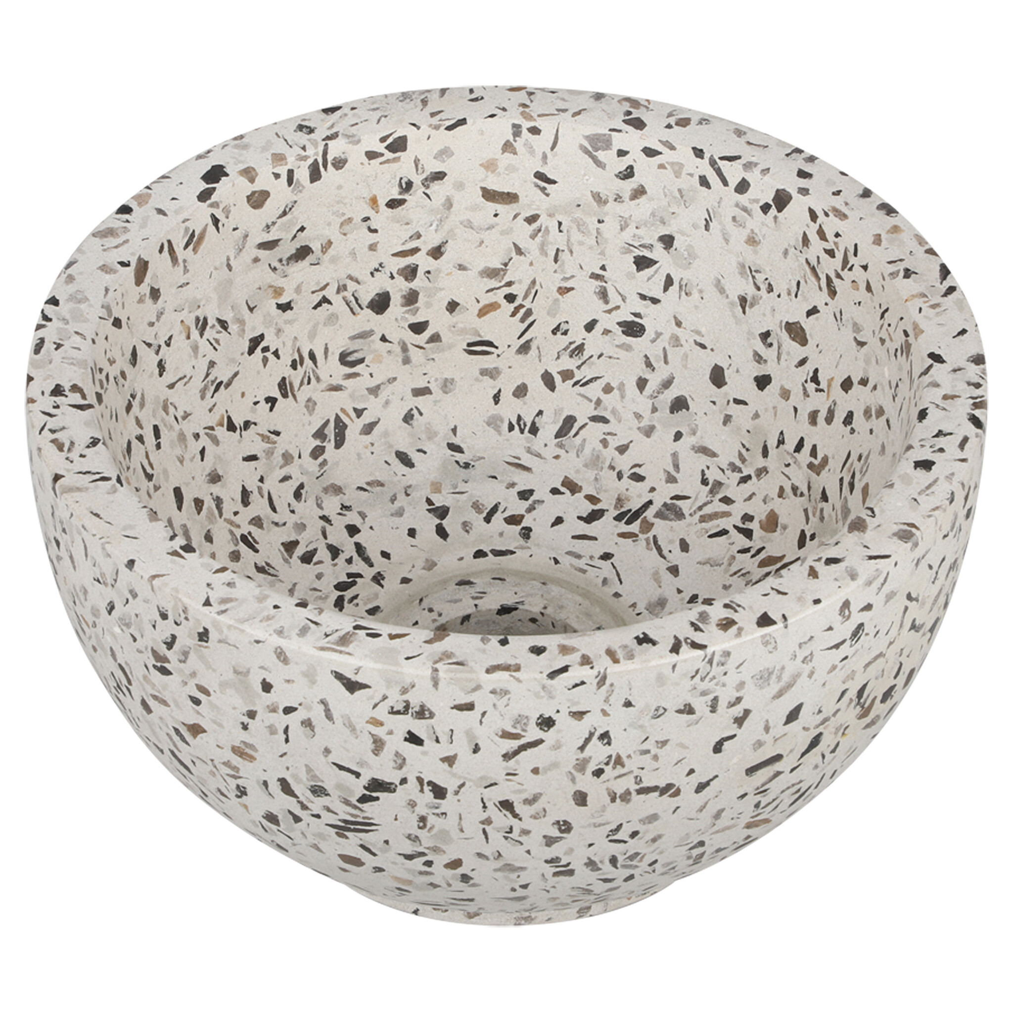 Differnz Waskom River Terrazzo | Zwart/Wit | Ø23xH12 cm