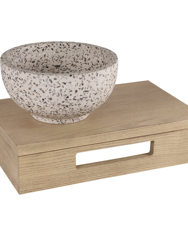 Differnz Waskom River Terrazzo | Zwart/Wit | Ø23xH12 cm
