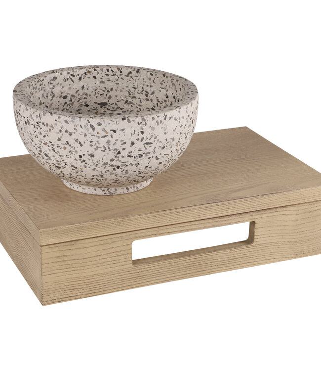 Differnz Waskom River Terrazzo | Zwart/Wit | Ø23xH12 cm