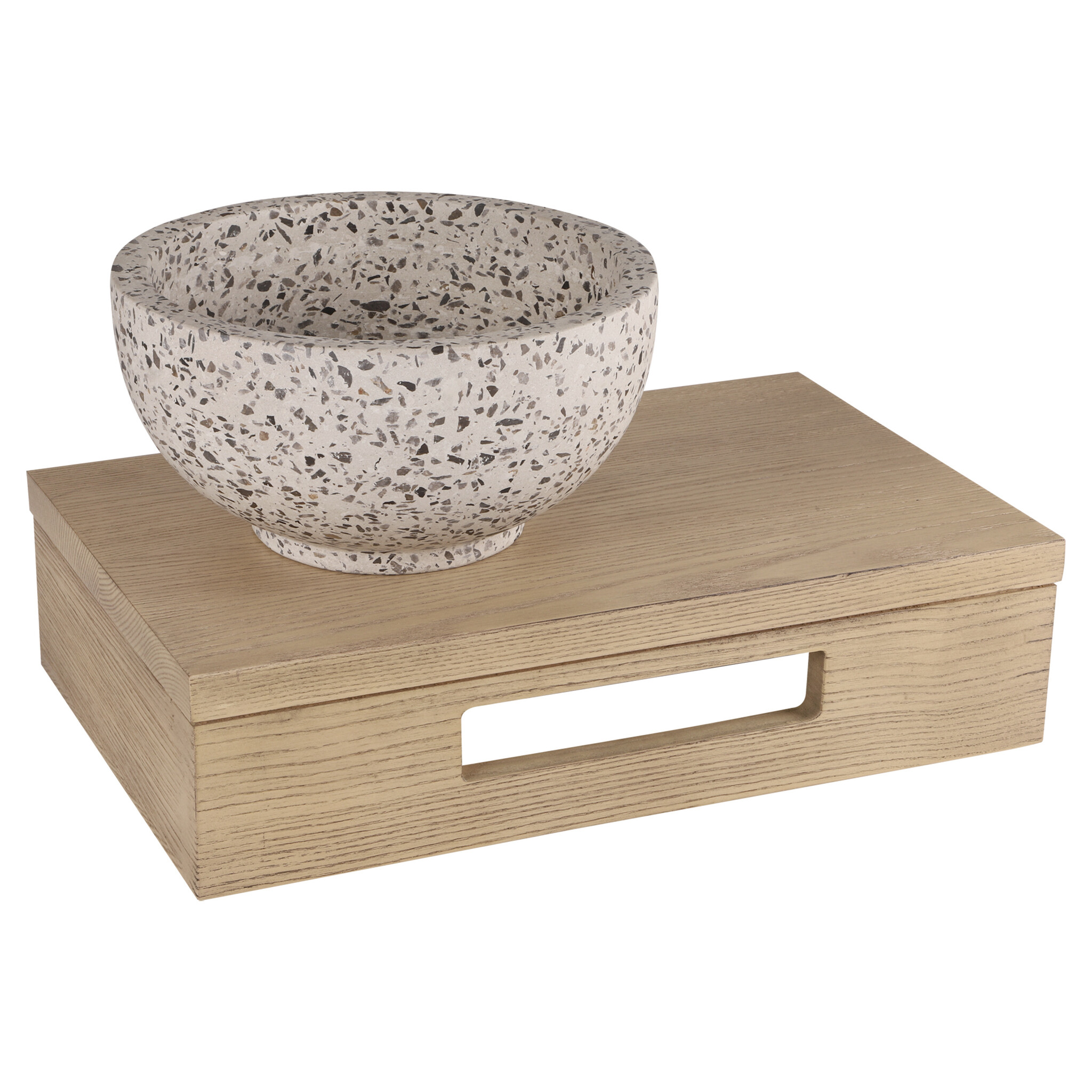 Differnz Waskom River Terrazzo | Zwart/Wit | Ø23xH12 cm