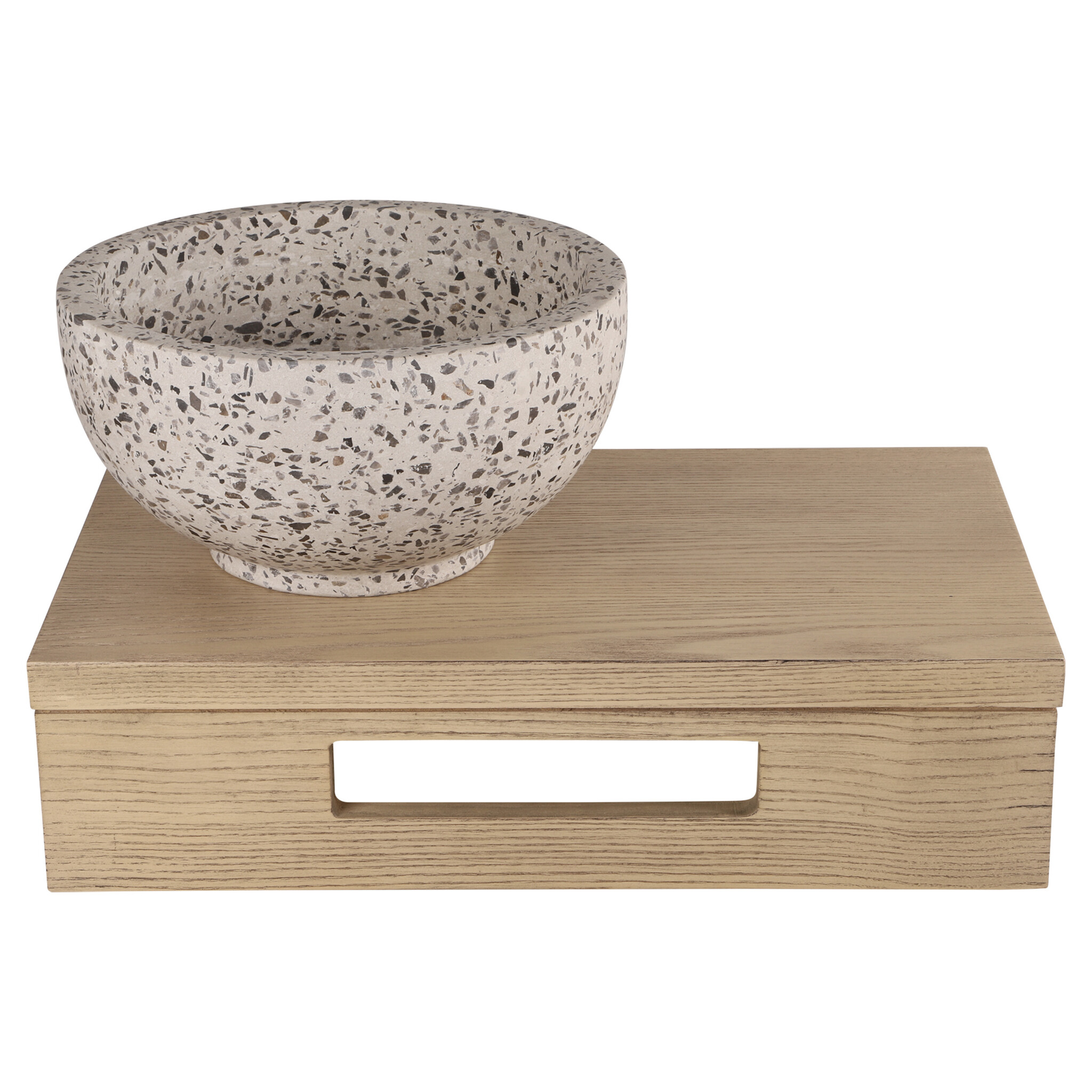 Differnz Waskom River Terrazzo | Zwart/Wit | Ø23xH12 cm