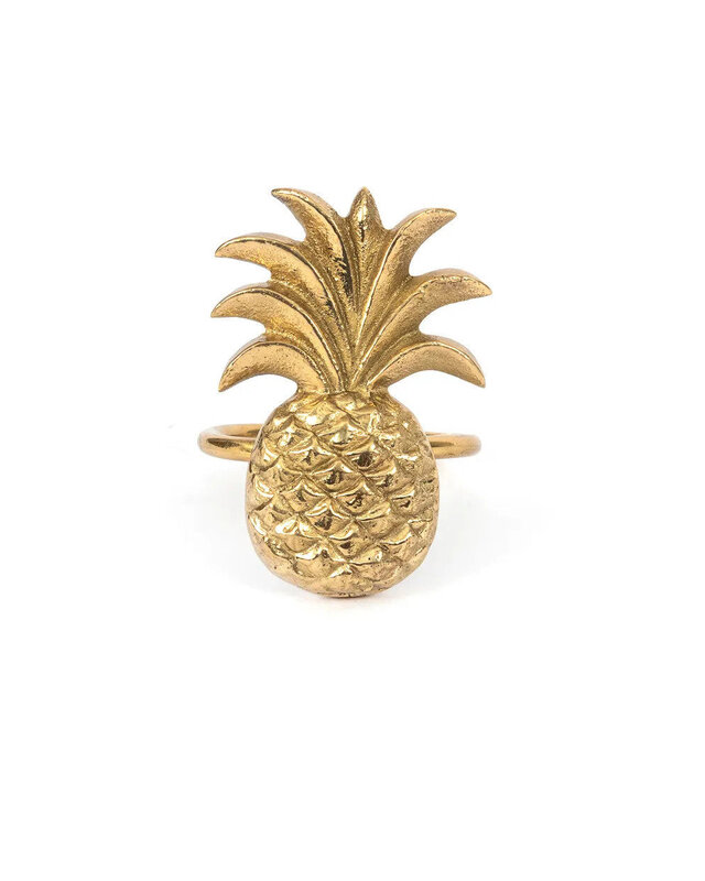 Bazar Bizar De Ananas Servetring - Goud