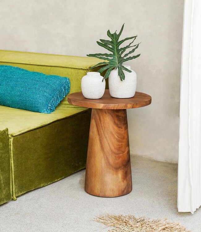 Bazar Bizar De Timber Conic Bijzettafel - Natuurlijk - 50