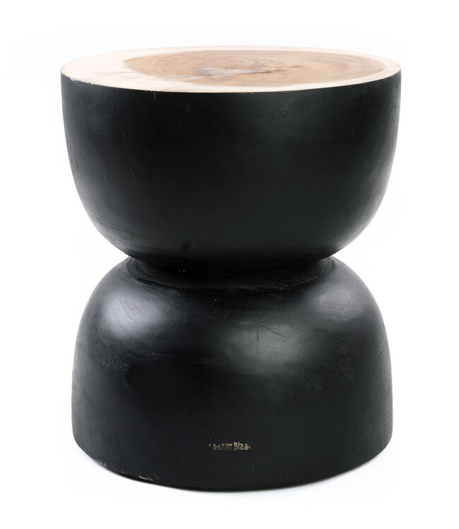 Bazar Bizar De Karbun Kruk - Zwart Natuurlijk - 45x40x40 cm