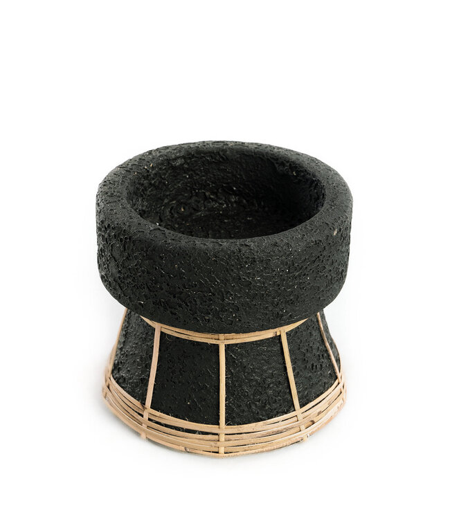 Bazar Bizar De Serene Kaarsenhouder - Zwart Natuurlijk - S