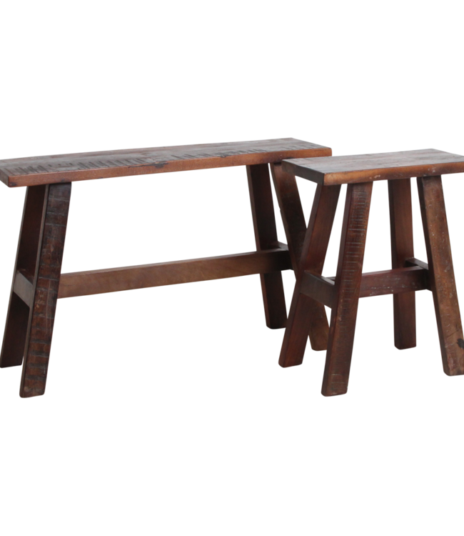 Raw Materials Amsterdam Bruin 'Bushalte' Bankje Medium 45 x 50 x 20 Cm