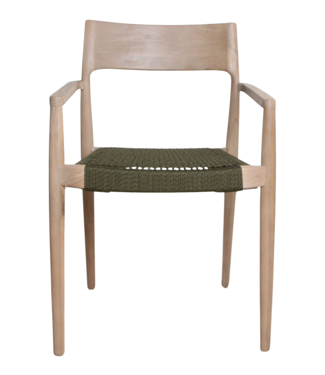 Raw Materials Amsterdam Freya Tuinstoel Met Armleuning Groen - Licht Teakhout