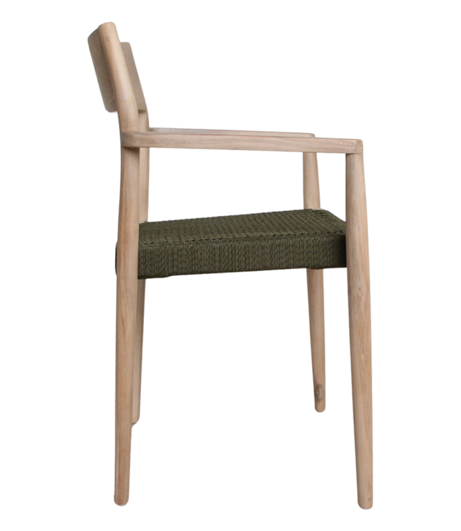 Raw Materials Amsterdam Freya Tuinstoel Met Armleuning Groen - Licht Teakhout