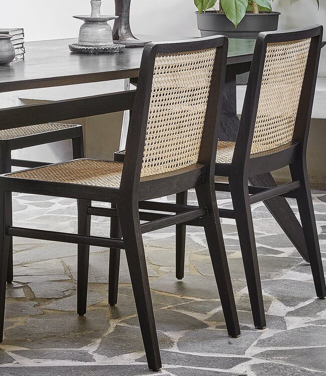 Raw Materials Amsterdam Nova Eetkamerstoel Zwart Hout Rotan