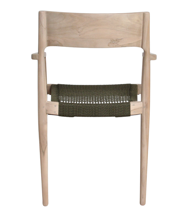 Raw Materials Amsterdam Freya Tuinstoel Met Armleuning Groen - Licht Teakhout