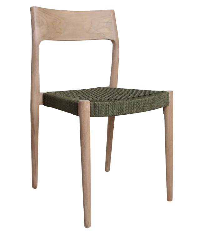 Raw Materials Amsterdam Freya Tuinstoel Groen - Licht Teakhout