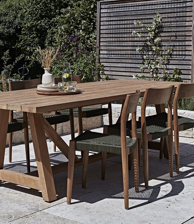 Raw Materials Amsterdam Freya Tuinstoel Groen - Donker Teakhout