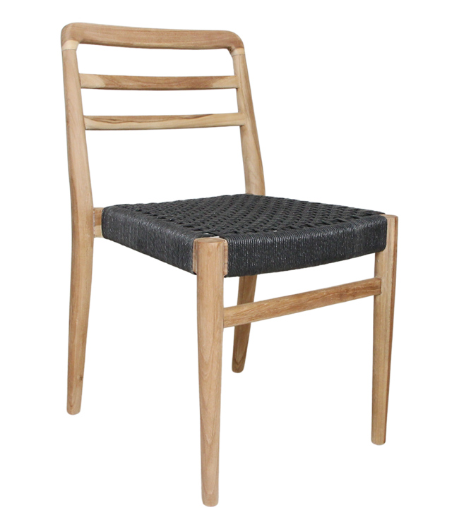 Raw Materials Amsterdam Verano Tuinstoel Zwart Naturel Teakhout Touw