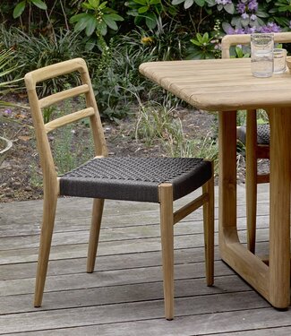 Raw Materials Amsterdam Verano Tuinstoel Zwart Naturel Teakhout Touw
