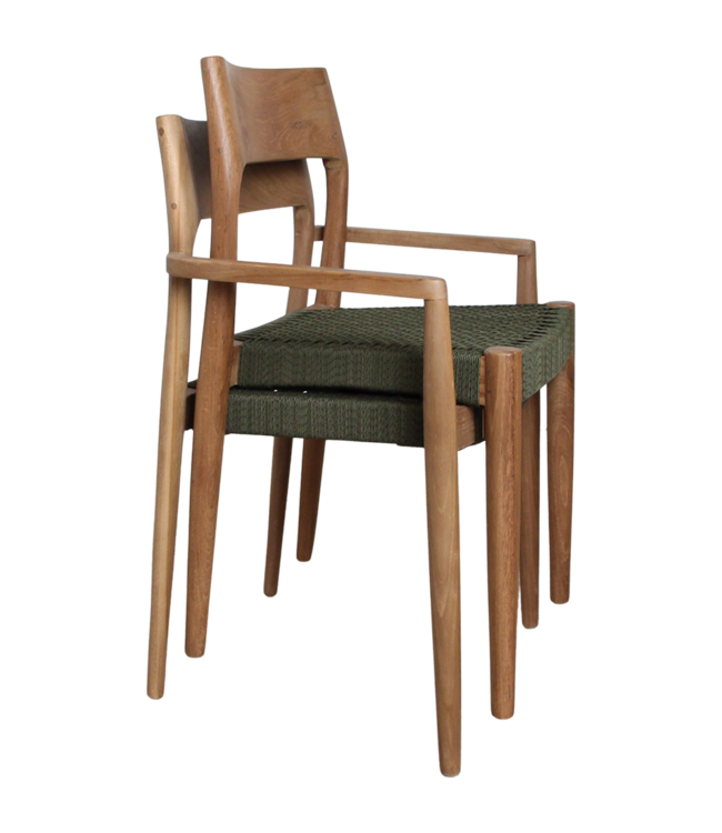 Raw Materials Amsterdam Freya Tuinstoel Groen - Donker Teakhout