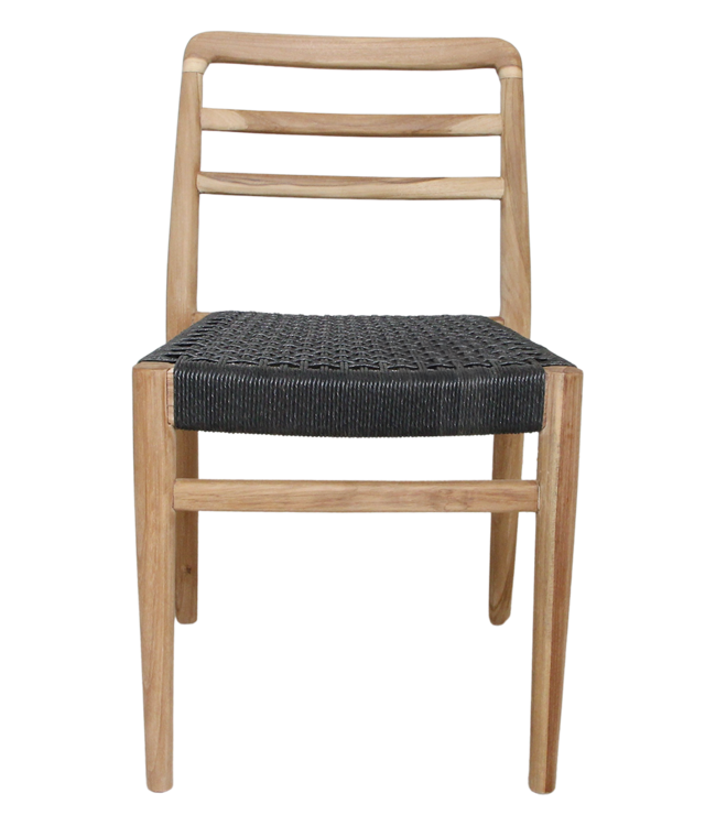 Raw Materials Amsterdam Verano Tuinstoel Zwart Naturel Teakhout Touw