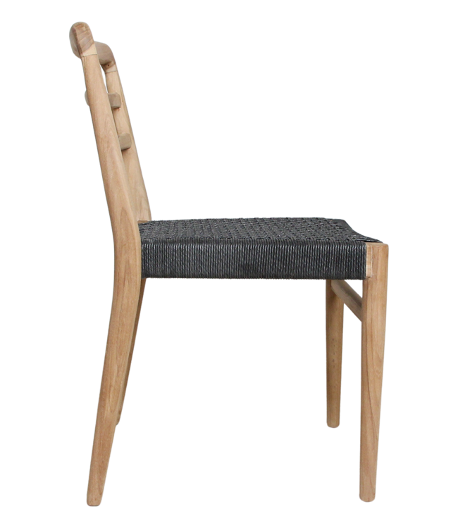 Raw Materials Amsterdam Verano Tuinstoel Zwart Naturel Teakhout Touw