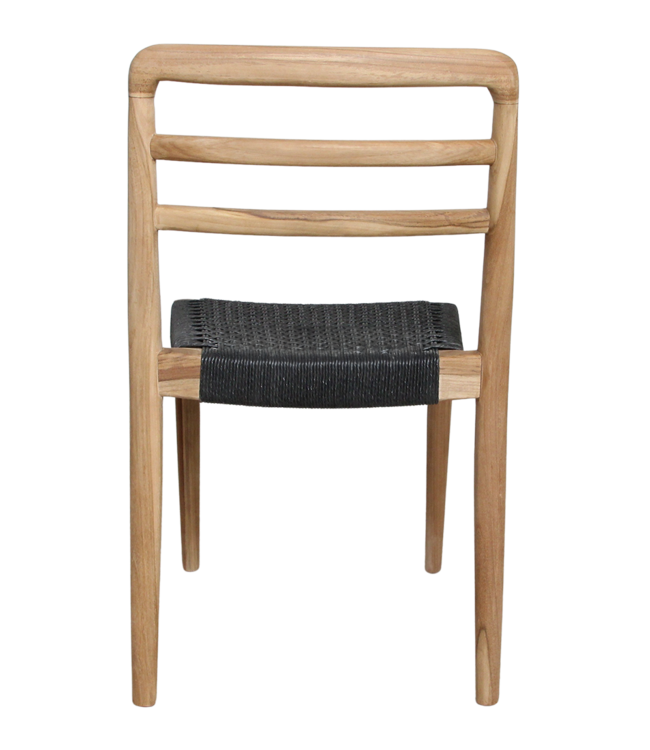 Raw Materials Amsterdam Verano Tuinstoel Zwart Naturel Teakhout Touw