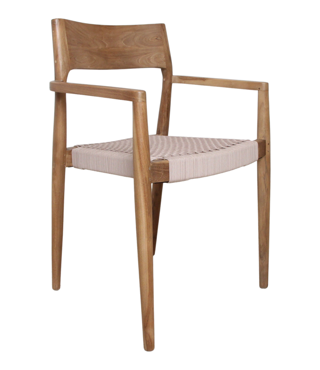 Raw Materials Amsterdam Freya Tuinstoel Met Armleuning Naturel - Donker Teakhout