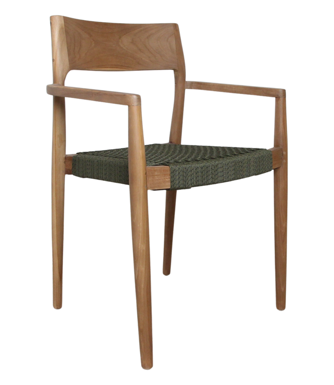 Raw Materials Amsterdam Freya Tuinstoel Met Armleuning Groen - Donker Teakhout