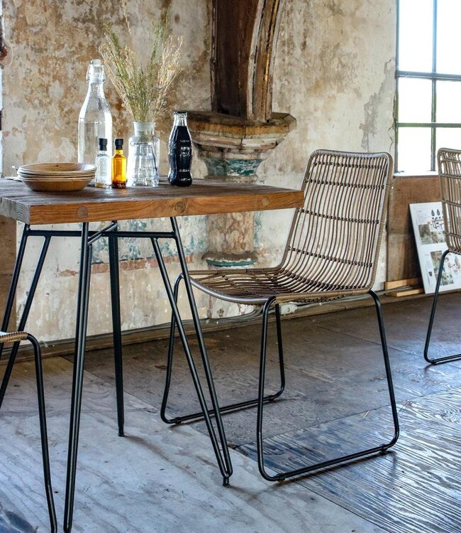 Raw Materials Amsterdam Jane Slim Tuinstoel Naturel Metaal/Rotan