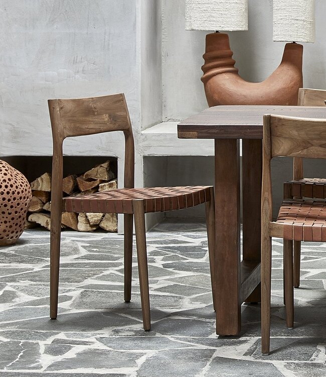 Raw Materials Amsterdam Freya Eetkamerstoel Naturel Hout Leer