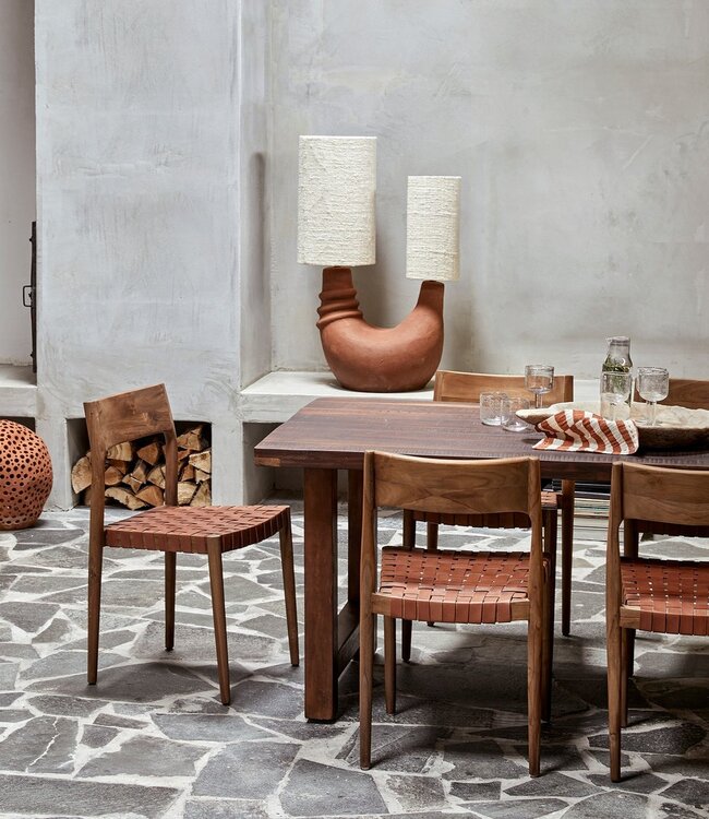 Raw Materials Amsterdam Freya Eetkamerstoel Naturel Hout Leer