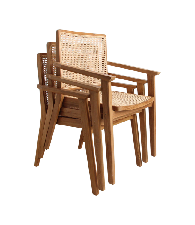 Raw Materials Amsterdam Nova Eetkamerstoel Met Armleuning Hout/Rotan