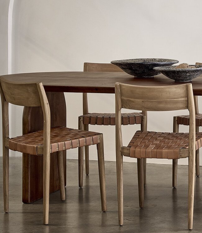 Raw Materials Amsterdam Freya Eetkamerstoel Naturel Hout Leer