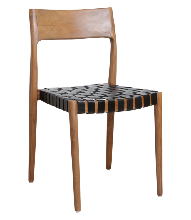 Raw Materials Amsterdam Freya Eetkamerstoel Zwart Leer Hout