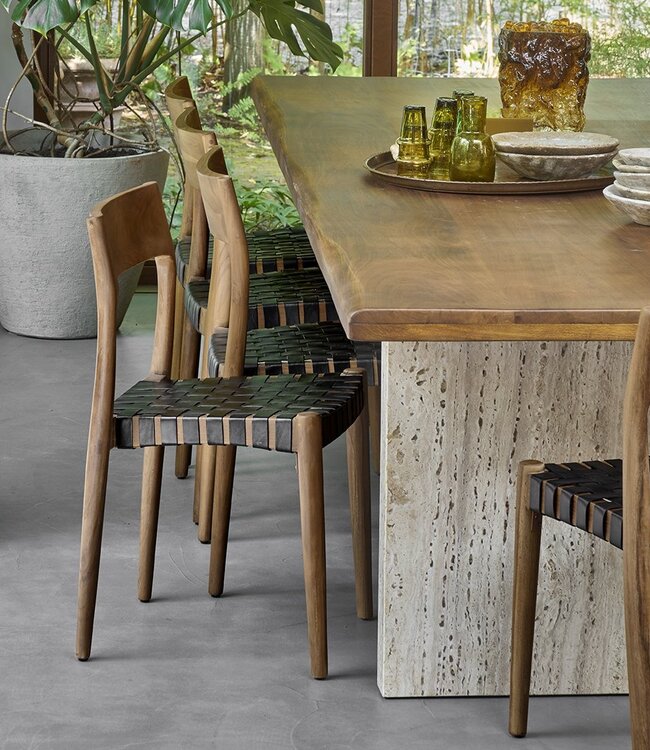 Raw Materials Amsterdam Freya Eetkamerstoel Zwart Leer Hout