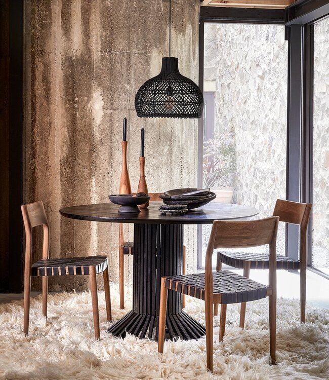 Raw Materials Amsterdam Freya Eetkamerstoel Zwart Leer Hout