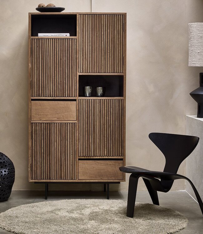 Raw Materials Amsterdam Rhythm Teakhouten Opbergkast 172 x 90 x 45 Cm