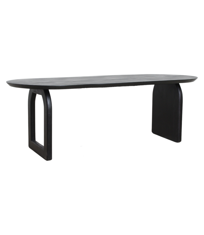 Raw Materials Amsterdam Bullnose Eettafel Zwart Mix Onderstel 180/200/240 Cm