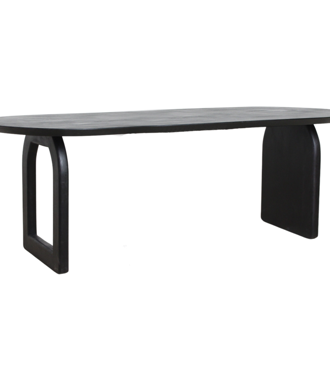 Raw Materials Amsterdam Bullnose Eettafel Zwart Mix Onderstel 180/200/240 Cm