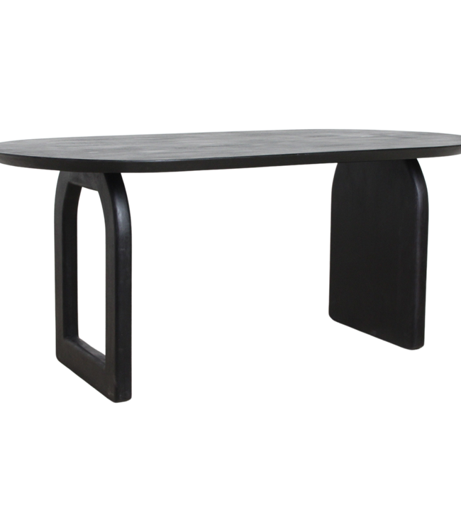 Raw Materials Amsterdam Bullnose Eettafel Zwart Mix Onderstel 180/200/240 Cm