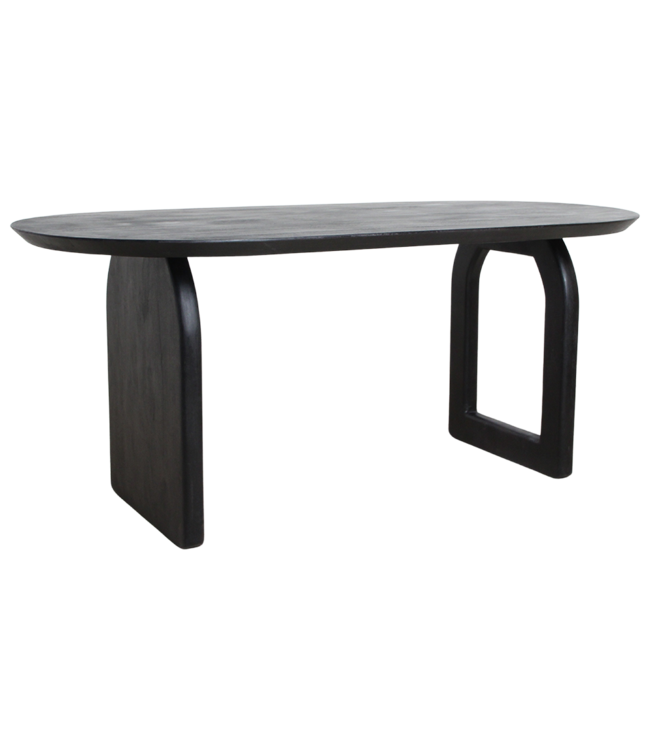 Raw Materials Amsterdam Bullnose Eettafel Zwart Mix Onderstel 180/200/240 Cm