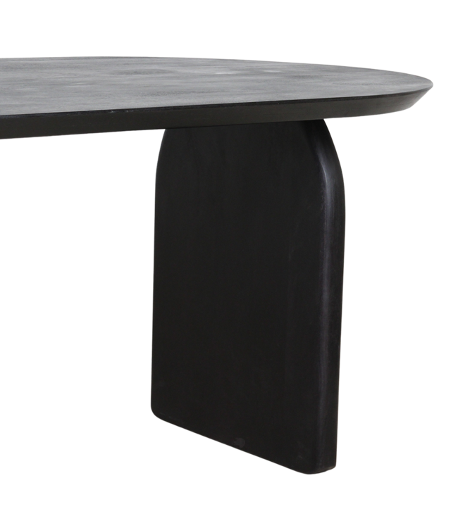 Raw Materials Amsterdam Bullnose Eettafel Zwart Mix Onderstel 180/200/240 Cm