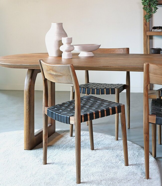 Raw Materials Amsterdam Bullnose Eettafel Bruin Open Onderstel 180/200/240 Cm