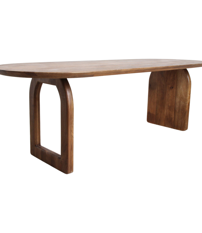 Raw Materials Amsterdam Bullnose Eettafel Bruin Mix Onderstel 180/200/240 Cm