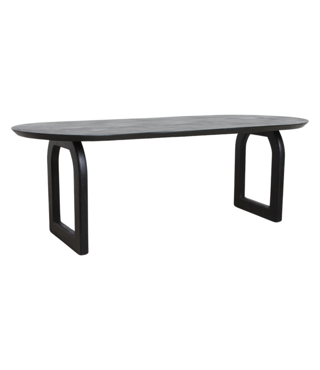 Raw Materials Amsterdam Bullnose Eettafel Zwart Open Onderstel 180/200/240 Cm