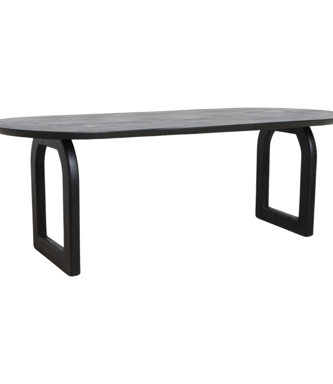 Raw Materials Amsterdam Bullnose Eettafel Zwart Open Onderstel 180/200/240 Cm