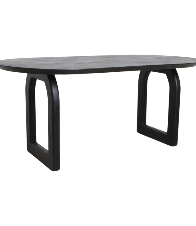 Raw Materials Amsterdam Bullnose Eettafel Zwart Open Onderstel 180/200/240 Cm