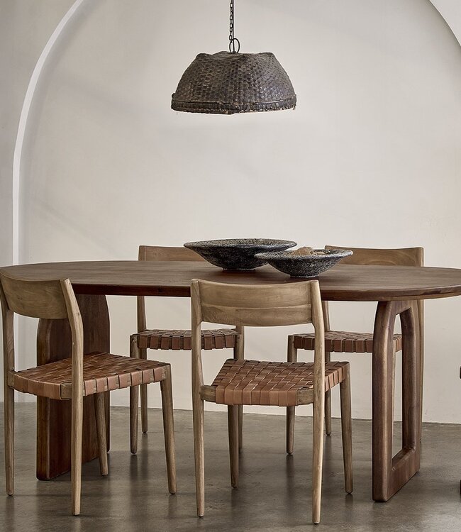 Raw Materials Amsterdam Bullnose Eettafel Bruin Mix Onderstel 180/200/240 Cm