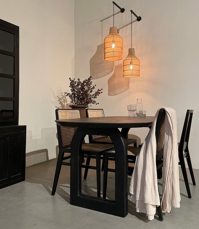 Raw Materials Amsterdam Bullnose Eettafel Zwart Open Onderstel 180/200/240 Cm