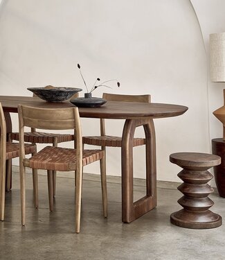 Raw Materials Amsterdam Bullnose Eettafel Bruin Mix Onderstel 180/200/240 Cm