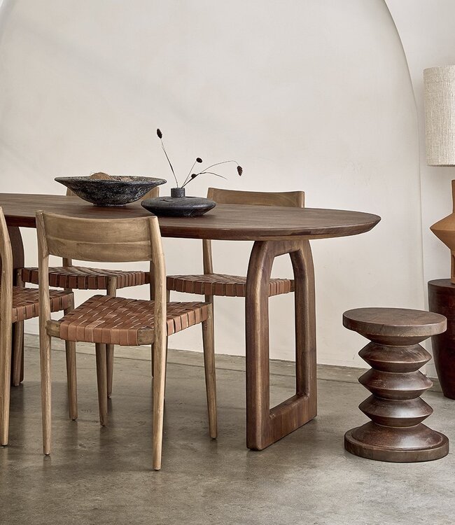 Raw Materials Amsterdam Bullnose Eettafel Bruin Mix Onderstel 180/200/240 Cm