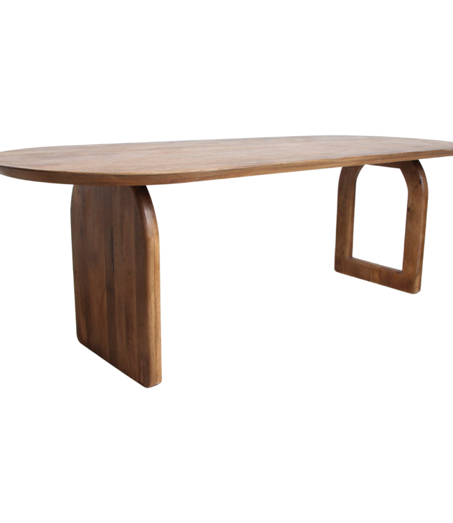 Raw Materials Amsterdam Bullnose Eettafel Bruin Mix Onderstel 180/200/240 Cm