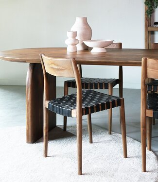 Raw Materials Amsterdam Bullnose Eettafel Bruin Gesloten Onderstel 180/200/240 Cm